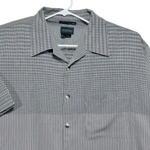 Menswear Alexander Lloyd Black White Micro Stripe Sueded Microfiber Shirt 2X Big